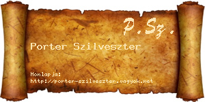 Porter Szilveszter névjegykártya